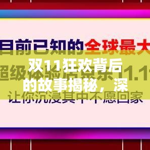 雙11狂歡背后的故事揭秘，深度報(bào)道，探尋購物盛宴的真相