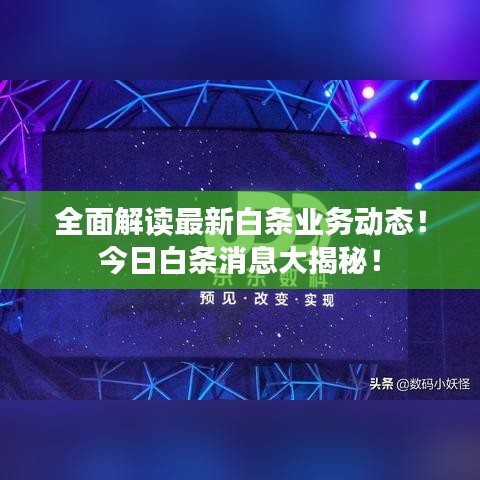 全面解讀最新白條業(yè)務(wù)動態(tài)！今日白條消息大揭秘！